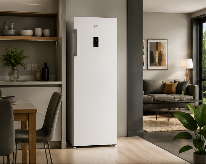 B3RFNE274W Beko congelatore classe E 220LT 60cm/L verticale Total No Frost bianco