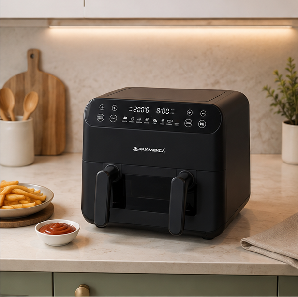 PYDAF1220 Pyramidea friggitrice ad aria digitale 12L doppio cestello 2400W nera