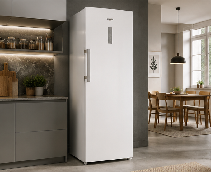 WHFF6403W4E Whirlpool congelatore classe E 404LT 70cm/L verticale bianco