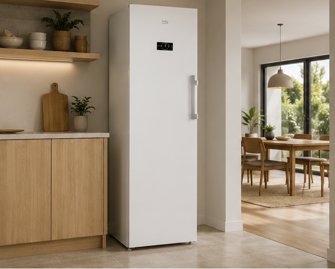 B5RMFNE314W Beko congelatore classe E 286LT 60cm/L verticale Total No Frost bianco