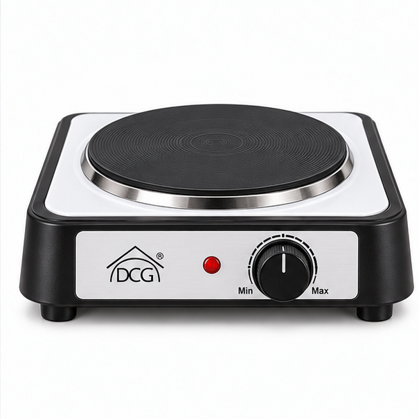 DCGEKP2419 DCG fornello elettrico una piastra 1500W nero bianco, foto 1