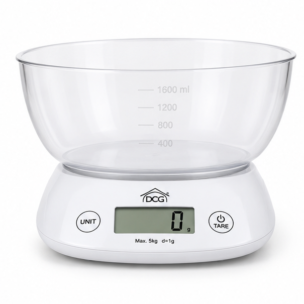DCGPWC8060 DCG Bilancia da cucina digitale 5 kg con ciotola, foto 1