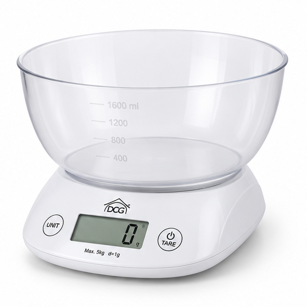 DCGPWC8060 DCG Bilancia da cucina digitale 5 kg con ciotola, foto 2