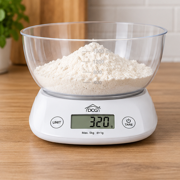 DCGPWC8060 DCG Bilancia da cucina digitale 5 kg con ciotola, foto 3