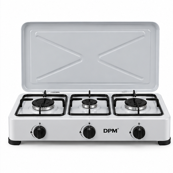 DPM6053 DPM piano cottura a gas 3 fuochi GPL con coperchio, foto 1