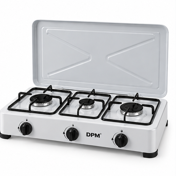 DPM6053 DPM piano cottura a gas 3 fuochi GPL con coperchio, foto 2