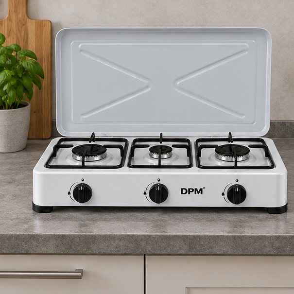 DPM6053 DPM piano cottura a gas 3 fuochi GPL con coperchio, foto 3