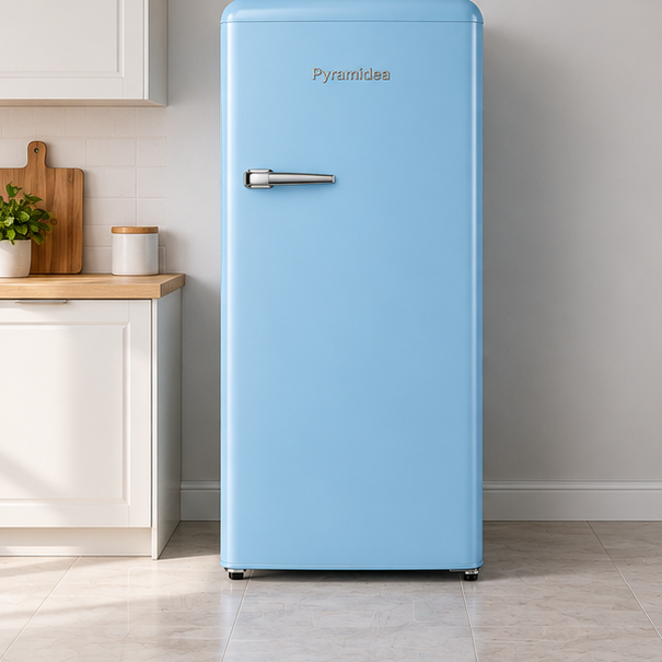 MAMBO2401LB Pyramidea frigorifero monoporta classe E 218L ventilato azzurro, foto 3