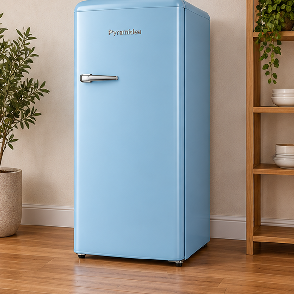 MAMBO2401LB Pyramidea frigorifero monoporta classe E 218L ventilato azzurro, foto 4