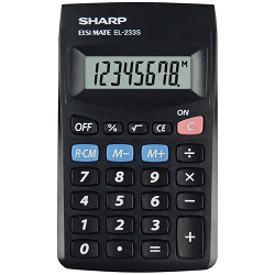 EL233SBBK Sharp calcolatrice tascabile nera