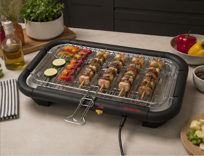 G3FG10027 G3 Ferrari barbecue elettrico Galactic Grill 2300W griglia doppia nero