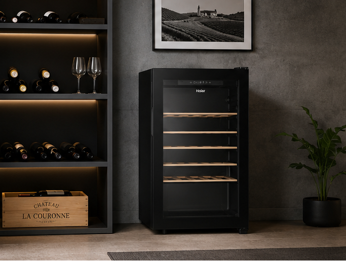 HWS33GG Haier cantinetta vino classe G luce led 33 bottiglie nero
