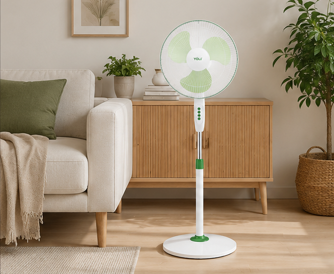 DCGVE1670 DCG ventilatore a piantana 50W 40cm 3 velocità arancione e verde (SG)