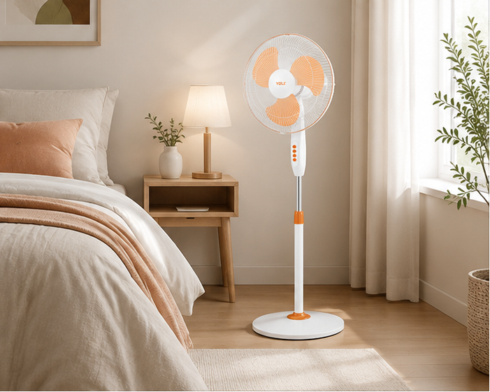 DCGVE1670 DCG ventilatore a piantana 50W 40cm 3 velocità arancione e verde (SG)