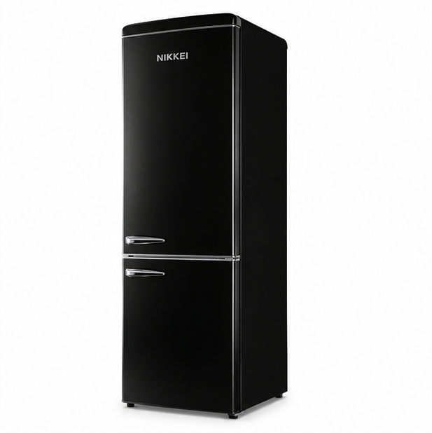 GNCBV310 Nikkei frigorifero combinato retrò classe E 300L nero azzurro