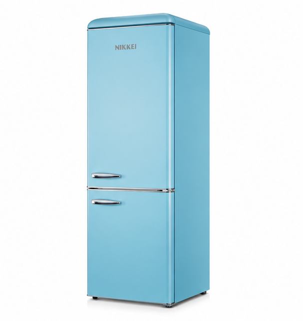 GNCBV310 Nikkei frigorifero combinato retrò classe E 300L nero azzurro