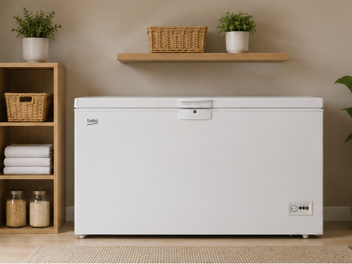 HSM46740 Beko congelatore classe E 460LT 155cm/L a pozzetto bianco