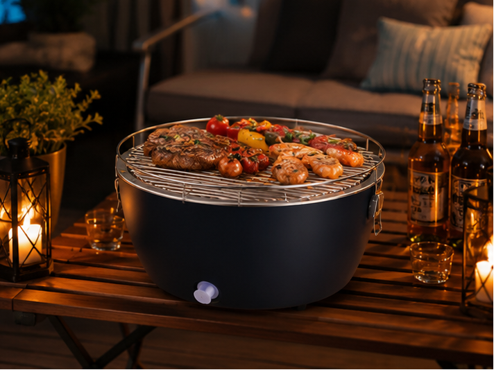 MASBBQGRILLBARBECUE barbecue portatile a carbonella senza fumo con alimentazione USB