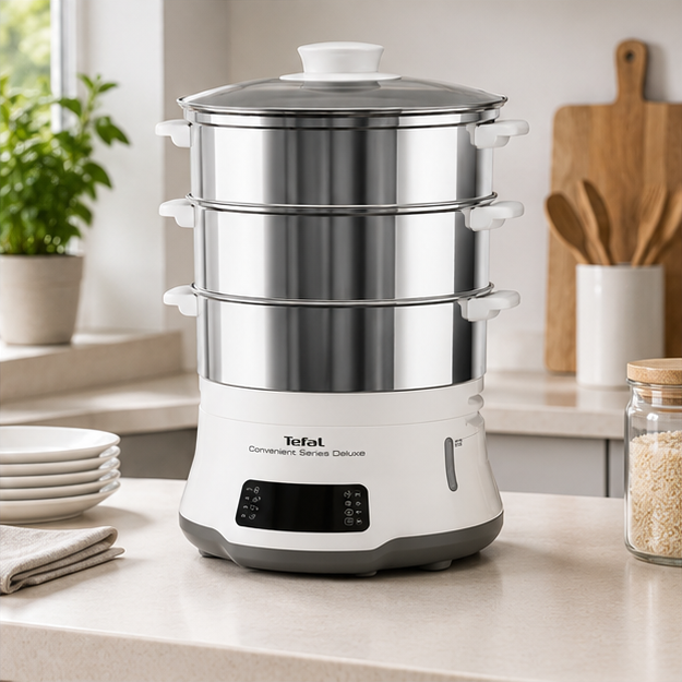 VC502D10 Tefal Vaporiera Deluxe in cucina